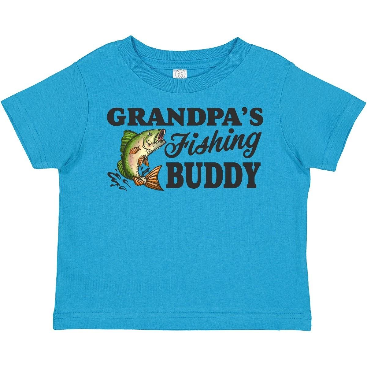 Inktastic Grandpa s Fishing Buddy Toddler T-Shirt Kids Little Fish Illustration 140