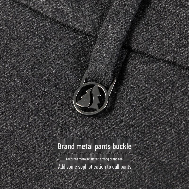 FIRS Men's Autumn/Winter Wool Blend Business Casual Stretch Trousers