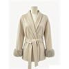 Winter Fox Fur Cuff Splicing Lace-up Short Woolen Jacket Femininity Commuter Coat