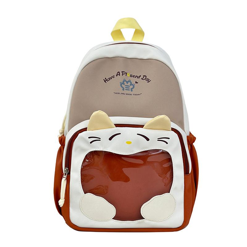 

Backpack for female junior high school students, cute small and fresh backpack, high-value and large-capacity student schoolbag. No pendant хакі