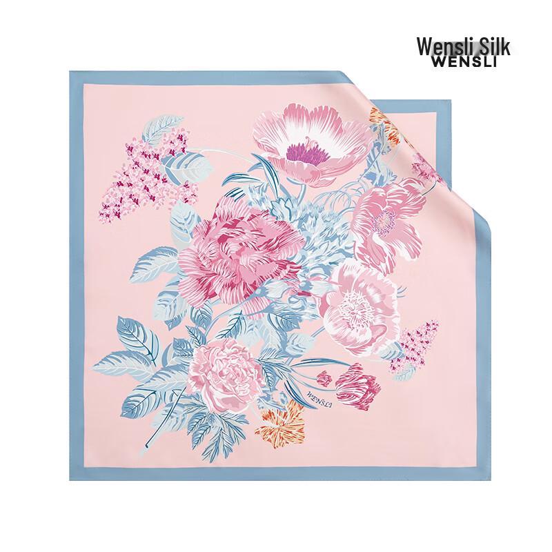 WENSLI Hibiscus Bloom 100% Mulberry Silk Scarf