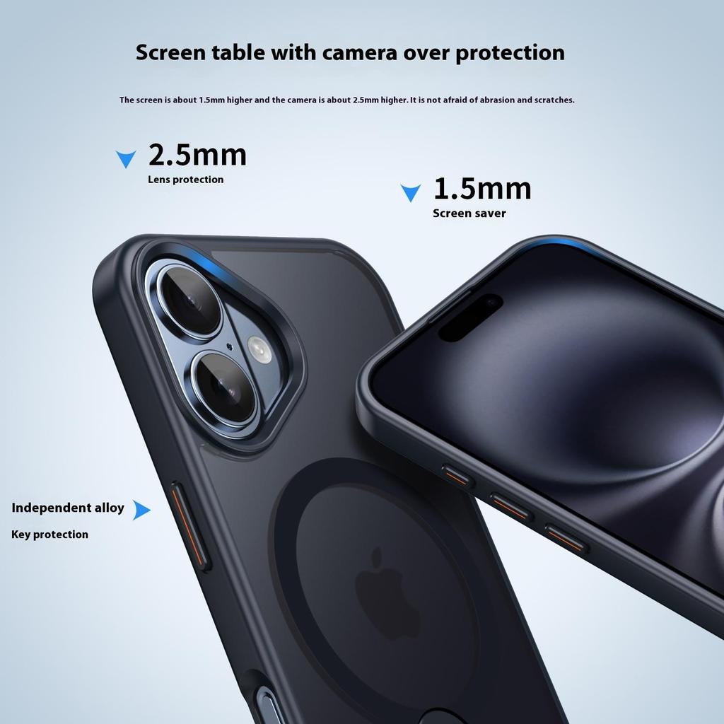 For iPhone 16 Plus Case Compatible with MagSafe Rotating Straight Kickstand TPU+PC Matte Phone Cover