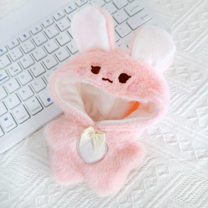 Embroidered Plush Animal Kigurumi for 10cm Plush Toys, Pink Rabbit, g.triger, Nuikatsu [Product]