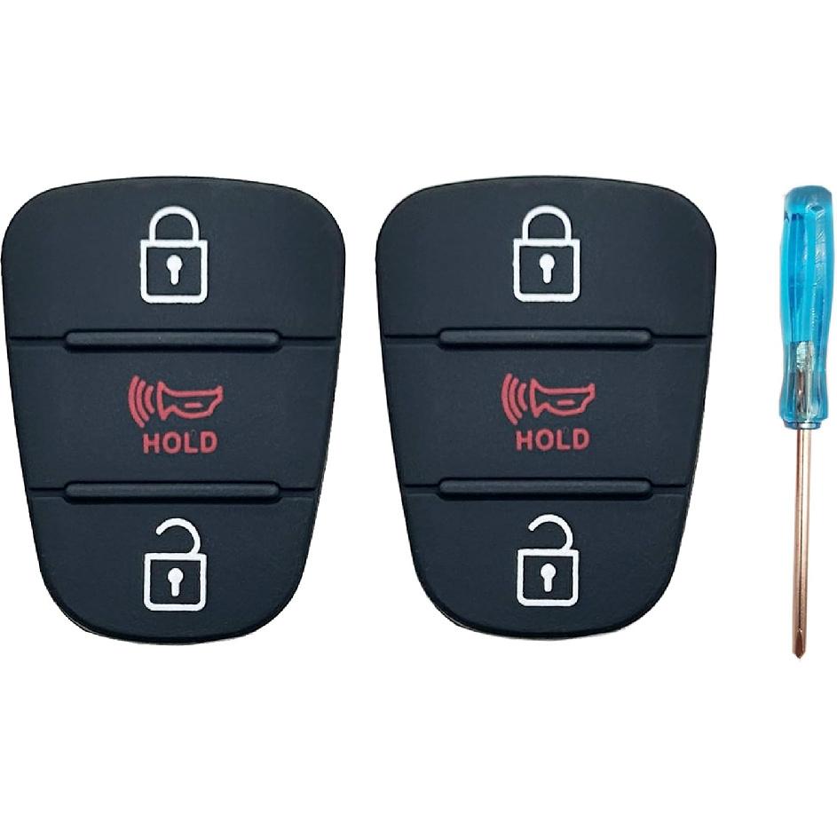 Key Fob Button Pad Replacement Fit for 2010-2013 Kia Soul 2012-2014 Kia Rio Sportage 3 Buttons Keyless Entry Remote Control Flip Car Key Fob Cover 1