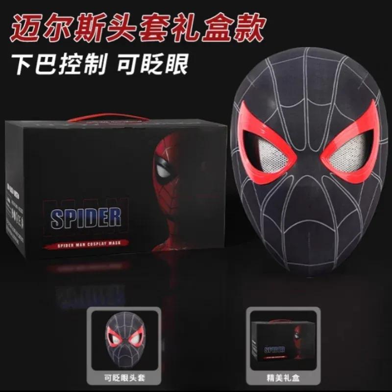 

Spiderman Mascara Headgear Mask Cosplay Moving Eyes Electronic Mask Spider Man 1:1 Remote Control Elastic Adults Kidstoys Gift