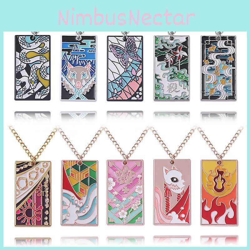 Demon Slayer Kimetsu No Yaiba Tomioka Giyuu Necklace With Alloy Pendant And Leaf Chain For Fans And Collectors