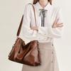 Stylish Leather Tote Bag Trendy Rivet Decor Shoulder Bag for Women