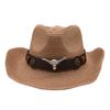 Wide Brim Western Cowboy Hat UV Protection Beach Panama Hat Casual Sun Hat