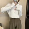 Design Sense Semi-zipper Long-sleeved Knitted Sweater Women's Spring New Thickened Pit Strip Bottoming Shirt with Sweater Inside