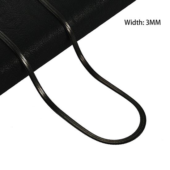 2/3/4/5mm Wide Women Stainless Steel Flat Blade Chain Necklace for Men Trendy Accessories Neck Choker Jewelry Gift
