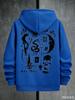Fall/Winter  Mystical Skull Moon Tooth Snake Print Hooded Sweatshirt - Retro Gothic Street Casual Pullover Shirt
