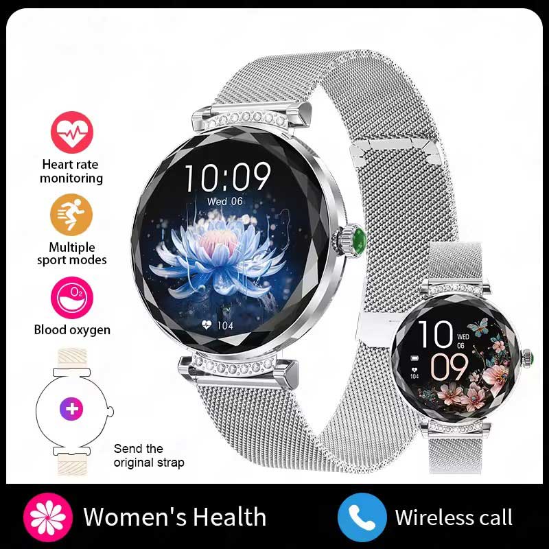 LUCKY START Fashion Smart Watch Women Bracelet Heart Rate Monitor Custom Dial Sports Fitness Watch Ladies Waterproof Smartwatch Android