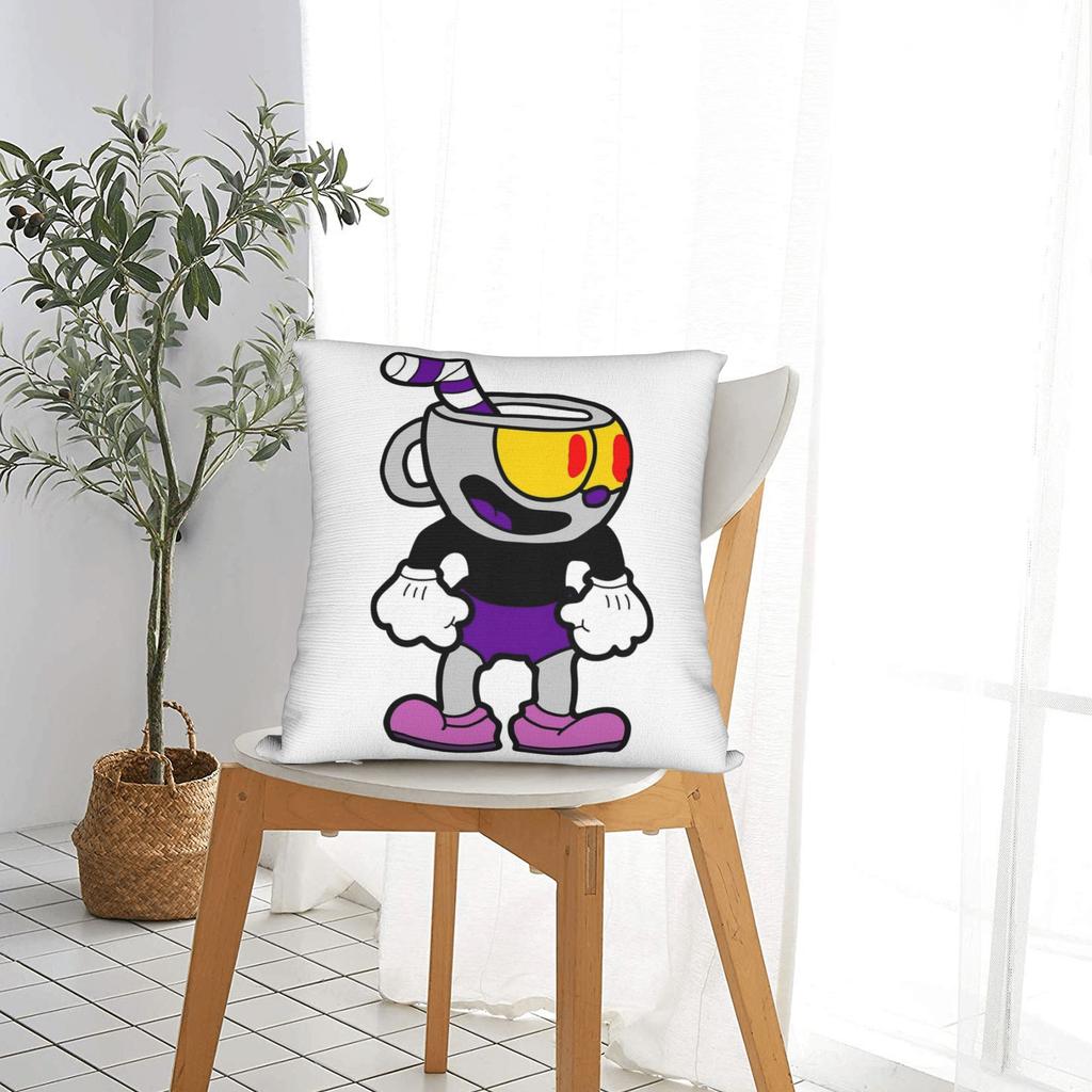 Cupheads And Mugmans Cartoon Pillowcase Double-sided Printing Cushion Cover Decorations Pillow Case Cover Bed Square