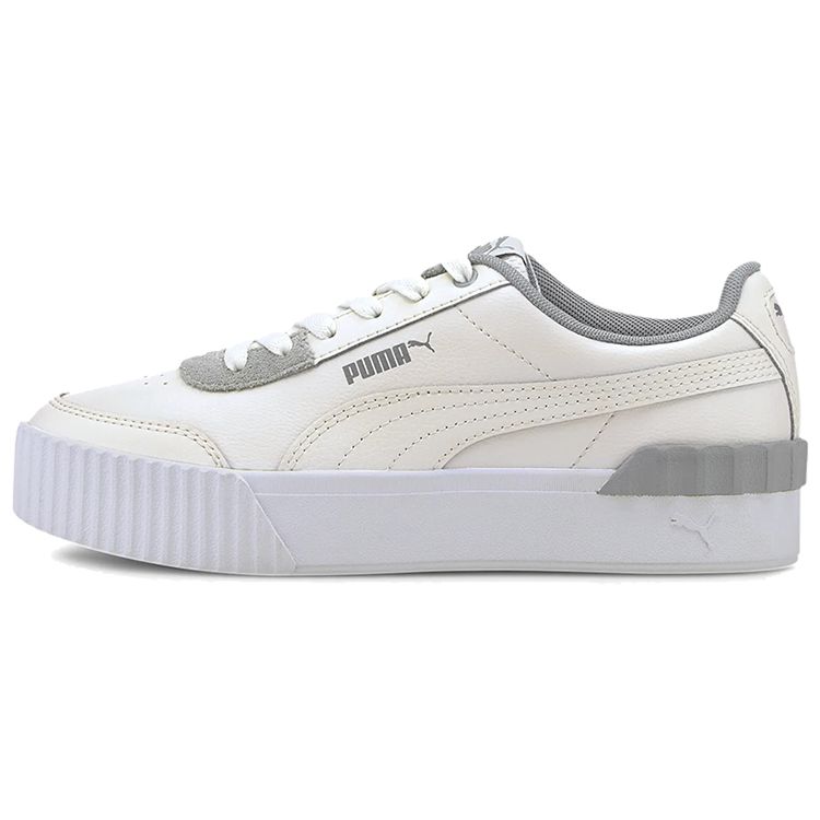 

Puma Carina Lift Leather Comfortable Stylish Durable Lightweight Low-Top Sneakers Women sneakers Khaki White Gray 373031-03 36