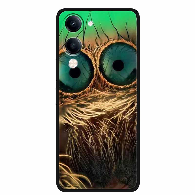 For Vivo iQOO Z10 Lite Case Silicone Black TPU Funda Back Cover for iQOO Z10 Lite 5G I2409 Soft Case Animal Coque IQOOZ10 Lite