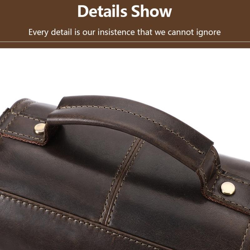 The First Layer of Cowhide Men's Shoulder Bag, Leather Trend Men's Bag, European and American Men's Large-capacity Messenger Bag