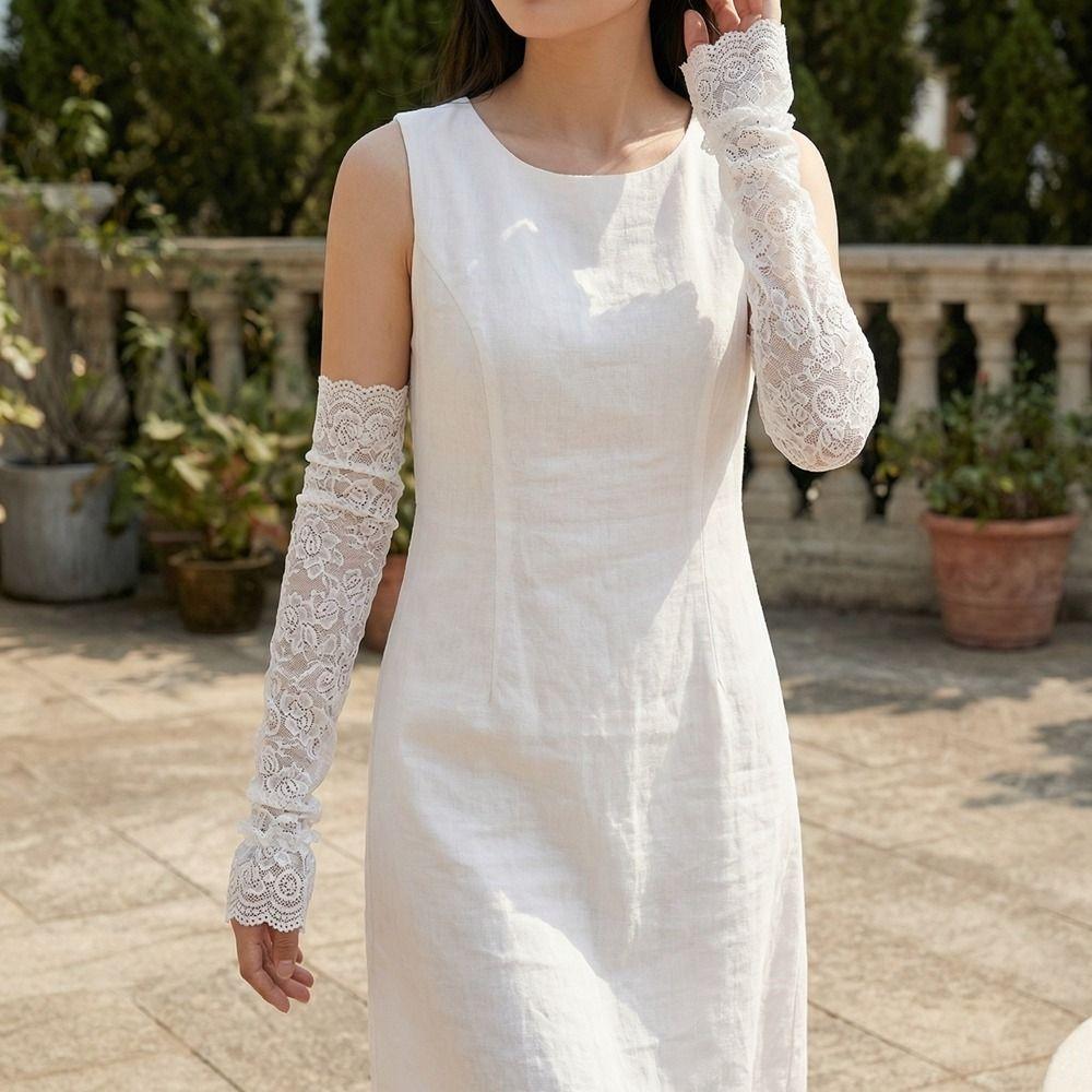 Hollow Sun Protection Sleeve Thin Sunscreen Arm Sleeve Sweet Lace Ice Silk Sleeves  Summer