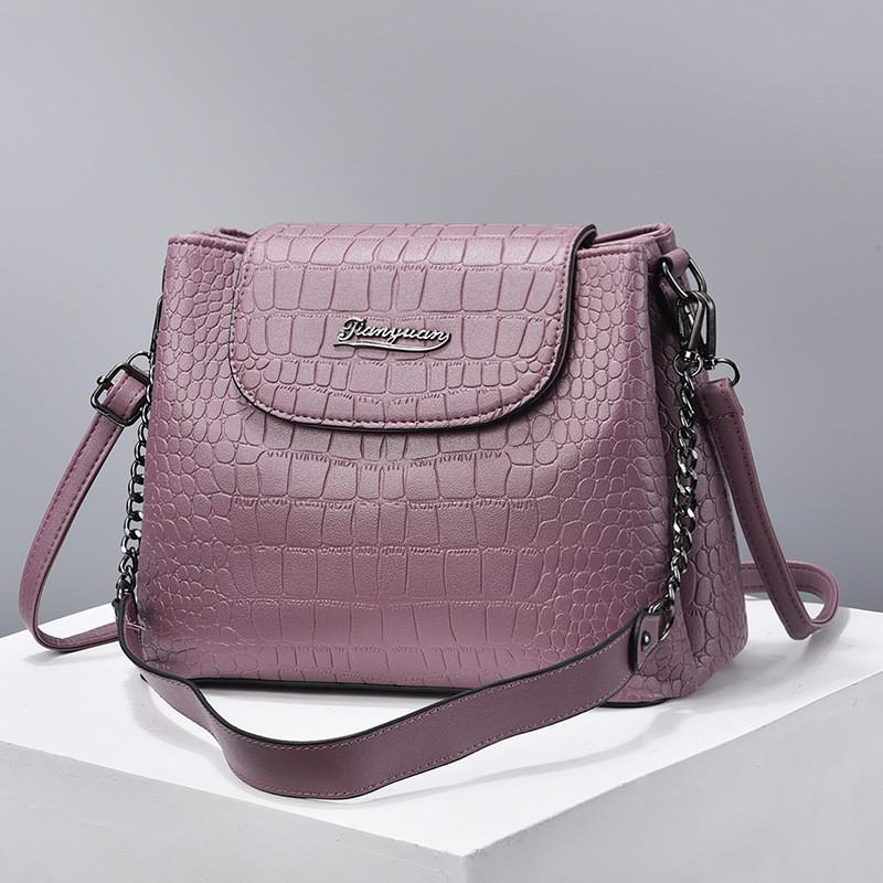 Trendy Fashion Shoulder Bag For Women 2023 New Pu Material Crocodile Pattern Large Square Bag Black White Red