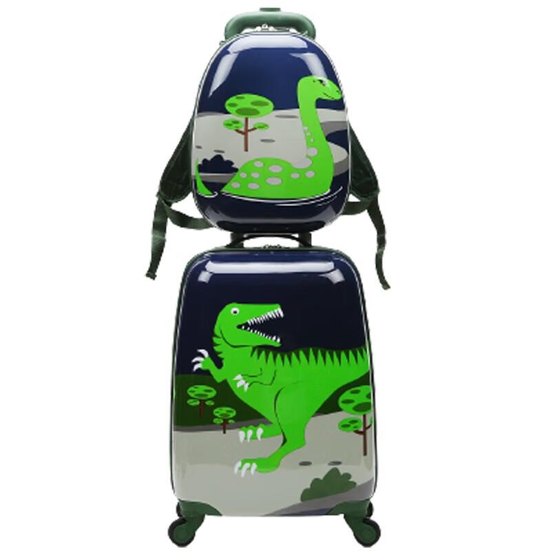OEING Kids Dinosaur Trolley Luggage Set 18 inch Trolley & 13 inch Backpack