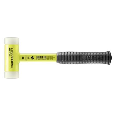 Halder 3377140 Młotek z Rurką Stalową 40 mm Odporny na Złamania Uchwyt, Żółty,
