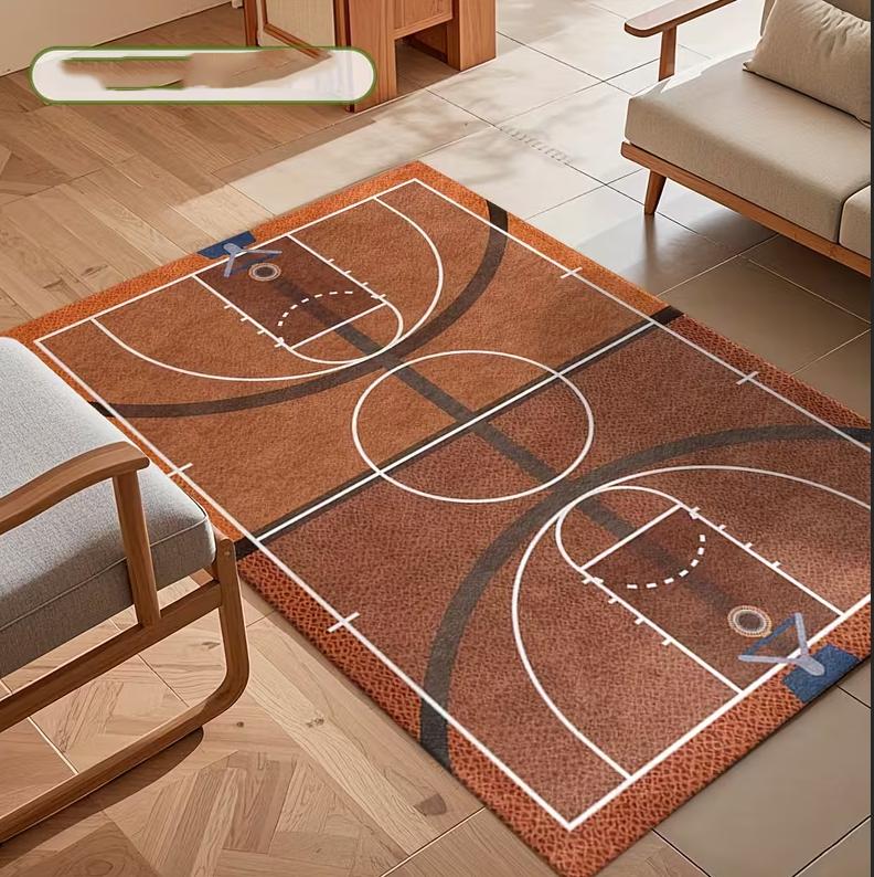 Basketball Court Design Carpet Large Basketball Frame Pattern Flooring Game Rooms Gyms Living Rooms Kitchens Mats Sports Carpets