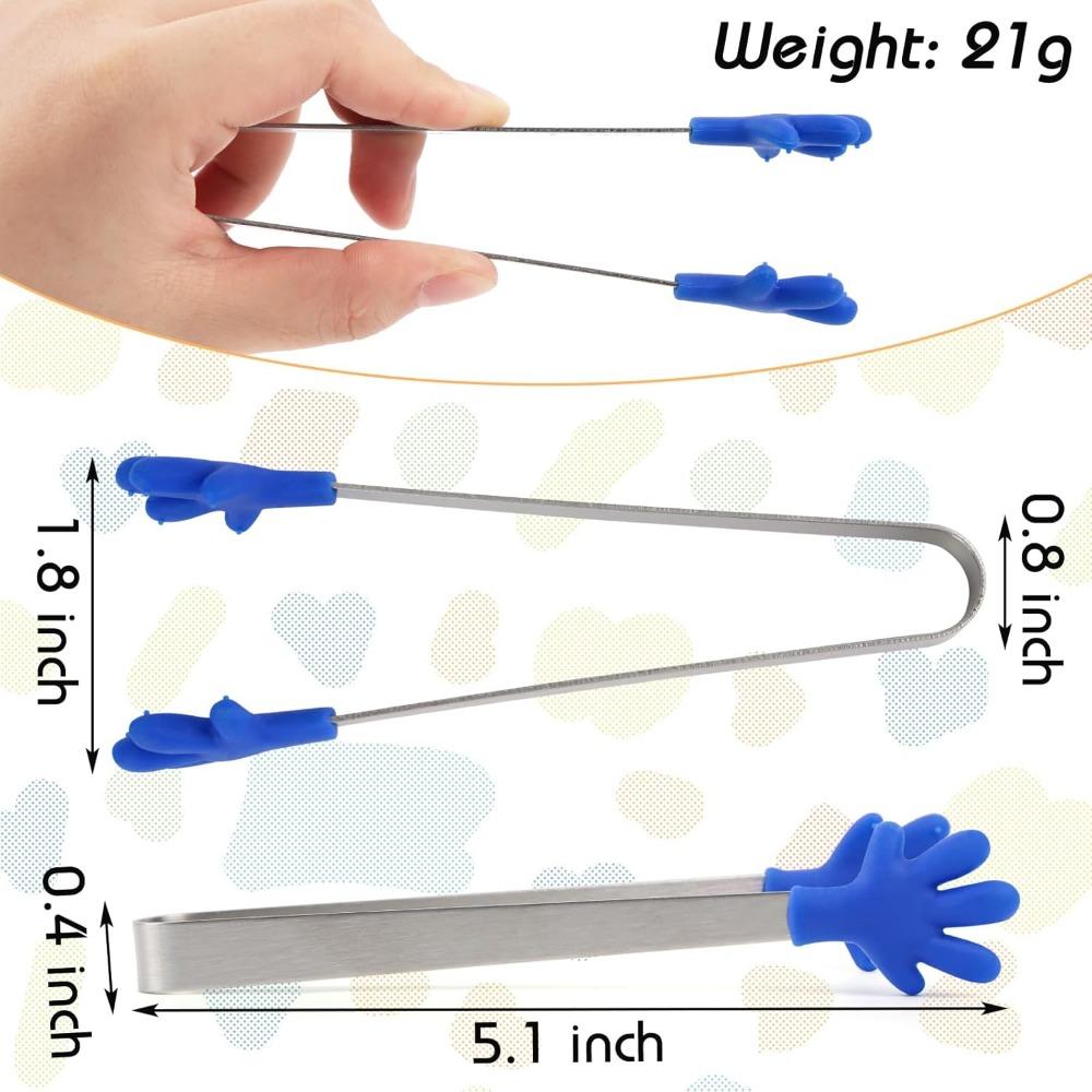 1 STK Små mattang, minitang i rustfritt stål med silikonspisser, for matlaging Grilling BBQ Buffet, 5 tommer