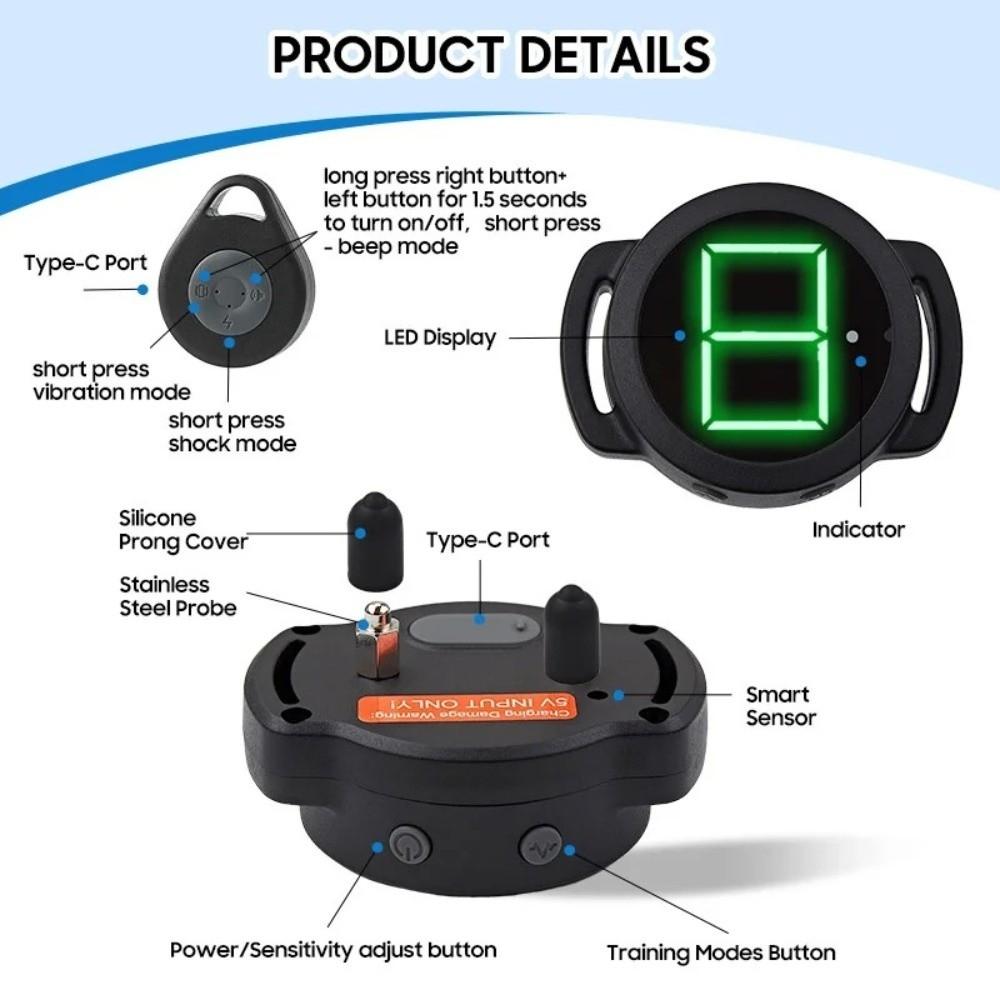 Rechargeable Electric Anti Bark Collar Remote Control Ultrasonic Dog Removal  Dog Accessories