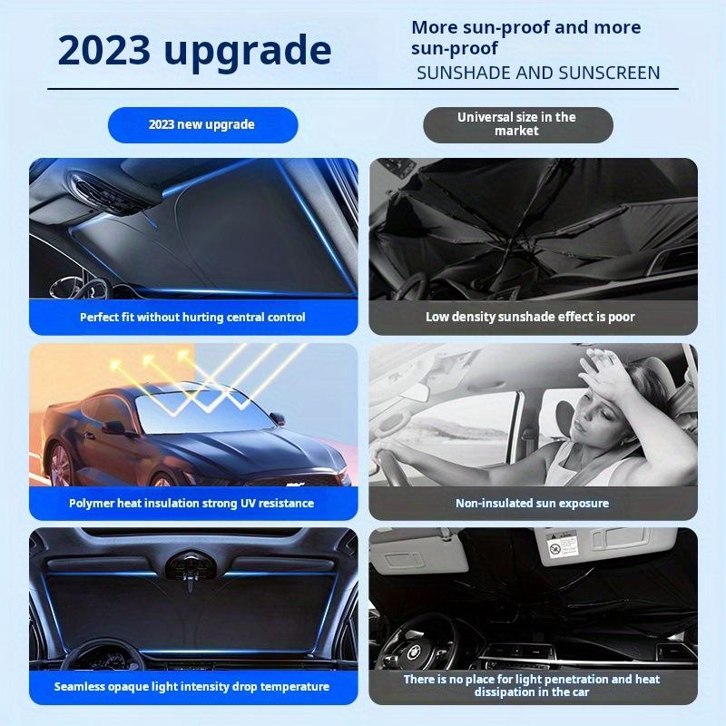 Retractable UV Protection Car Sunshade - Foldable Windshield Umbrella 