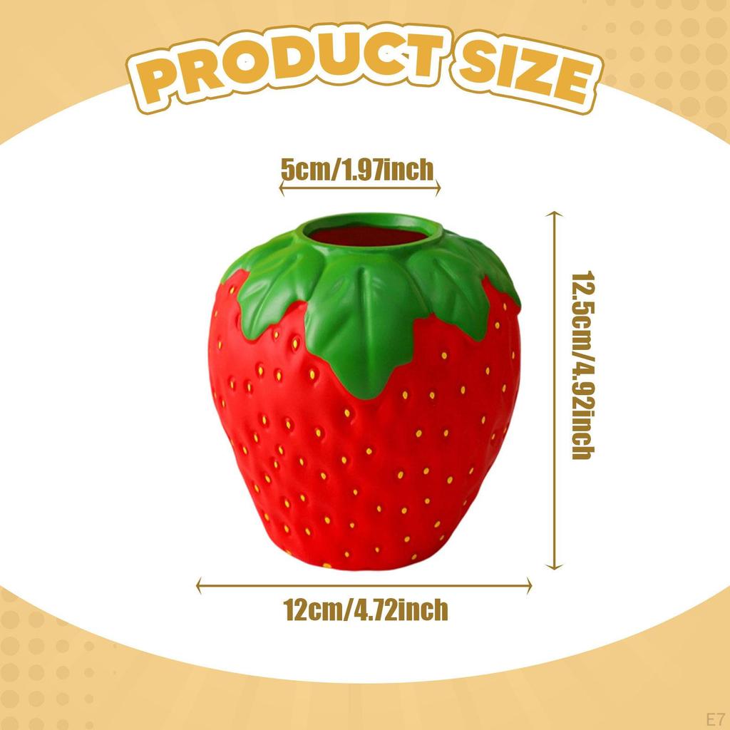 Strawberry Decorative Container with Green Leaves Planter for Wedding Centerpiece