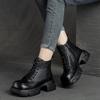 2026 New Retro Vintage Martin Boots Full Cowhide Thick Sole Height Increasing Women Boots