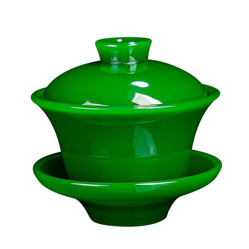 Tangfeng Liuli Sancai Covered Unique Tea Box Tea Box White Jadeite Porcelain Covered Tea Cup With Lid Material: Ceramic+Glass