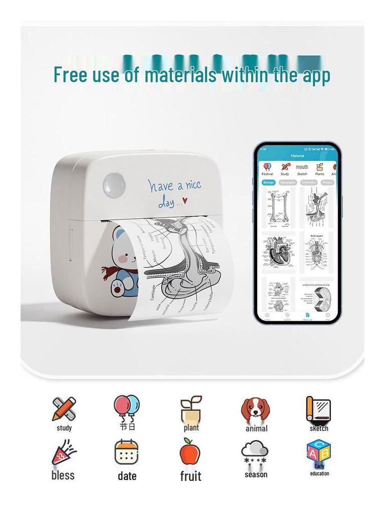 Compact Portable Thermal Printer for Labels & Photos - Mistake-Free Pocket Home Printer
