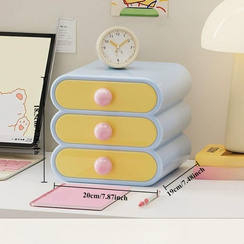 Desktop Makeup Box Colorful Highend Home Bedroom Dormitory Storage Box Stackable Makeup Organizer for Office Cosmetic Maquillaje