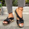 Fashion Flower Decor Solid Wedge Slippers Women Summer Plus Size Comfort Lightweight Platform Slippers Woman Bathroom Beach Shoes Mujer