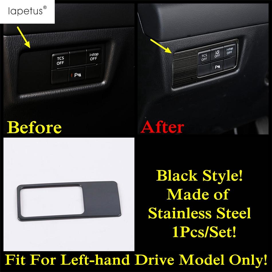 Car Head Light Lamp Switch Button Panel Cover Trim For Mazda CX-5 CX5 2017 - 2024 Silver / Black Metal Interior Accessories