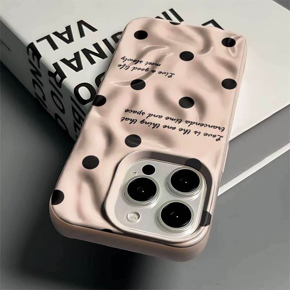 Black English Wave Dot Phone Case For Iphone 11 Pro Max 17 Air 16 15 14 Pro 13 12 11 15 Plus Transparent Silicone Soft Cover