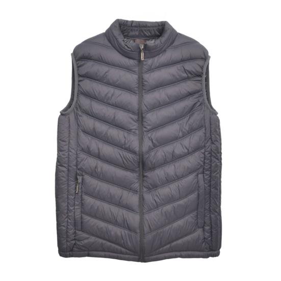 Men Cotton Vest Stand Collar Sleeveless Zipper Closure Thermal Jacket with Pockets Solid Color Winter Waistcoat