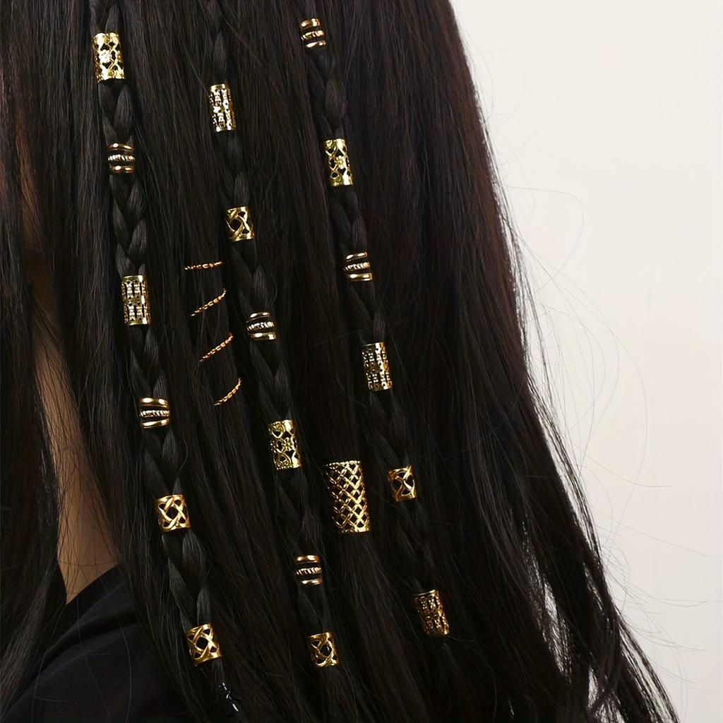 PCS European and American TEA SHEIN Popular DIY Wig Dreadlocks Jewelry Accessories Mesh Hollow Hair Extension Ring