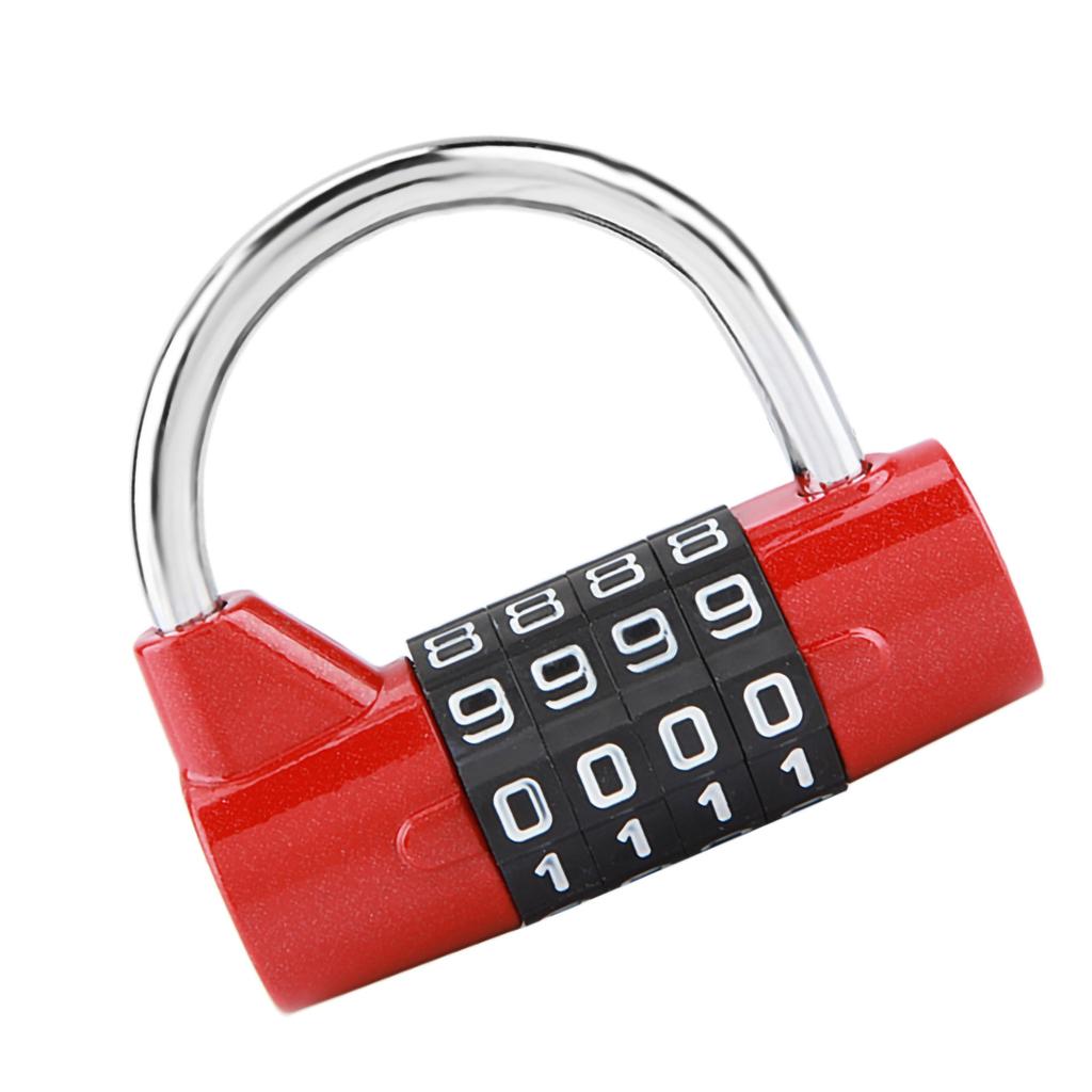 4 Dial Digit Code Combination Padlock Travel Suitcase Gym Locker Security Password Lock Red