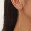 2pcs Minimalist Punk Style Stainless Steel Pointed Pendant Tassel Earrings, Suitable For Daily Wear