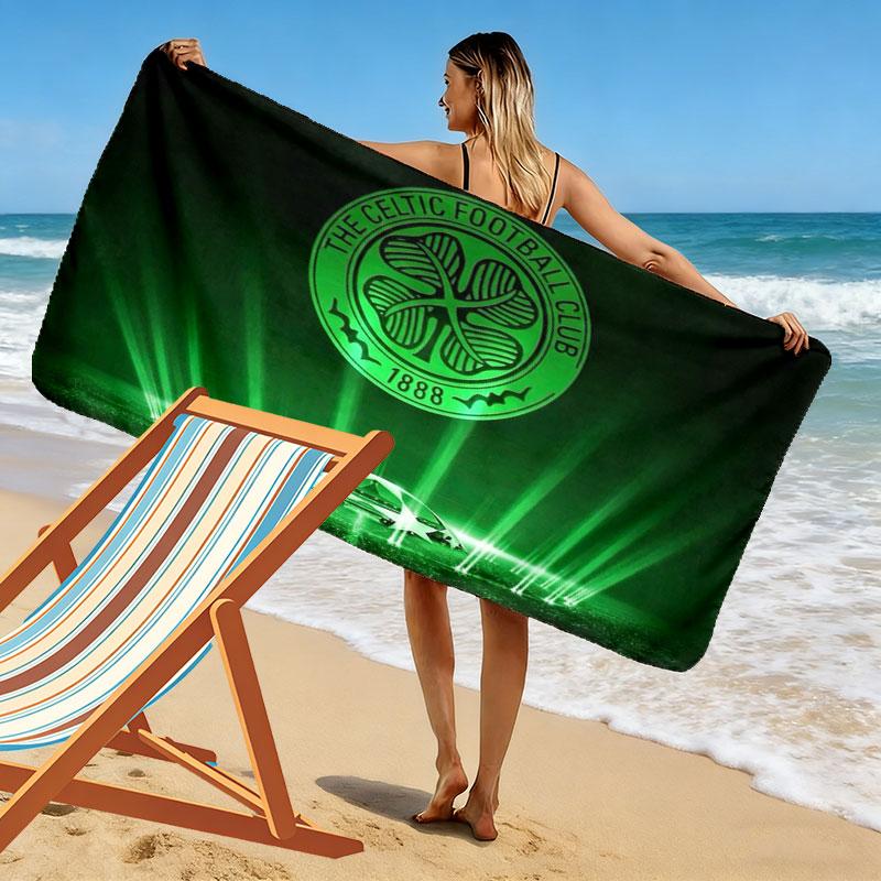 Asciugamano da Spiaggia Stampa Celtic Football Club, Asciugamano Grande Morbido Asciugatura Rapida per Spiaggia Campeggio Nuoto