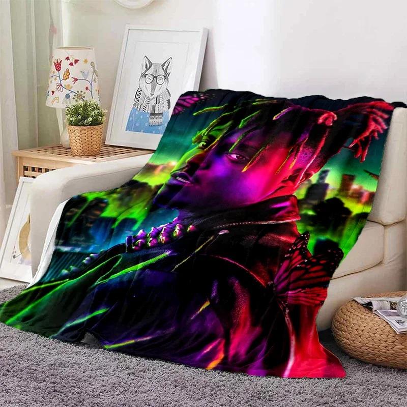 HD Juice WRLD 999 3D Legende Rapper Star Weiche Plüschdecke, Flanell-Überwurfdecke für Wohnzimmer Schlafzimmer Picknick Bett Sofa Abdeckung