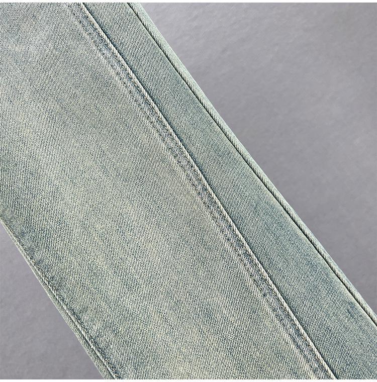 High Waist Women's Elastic Slim Fit Frayed Hem Micro Flare Jeans - European Spring Style