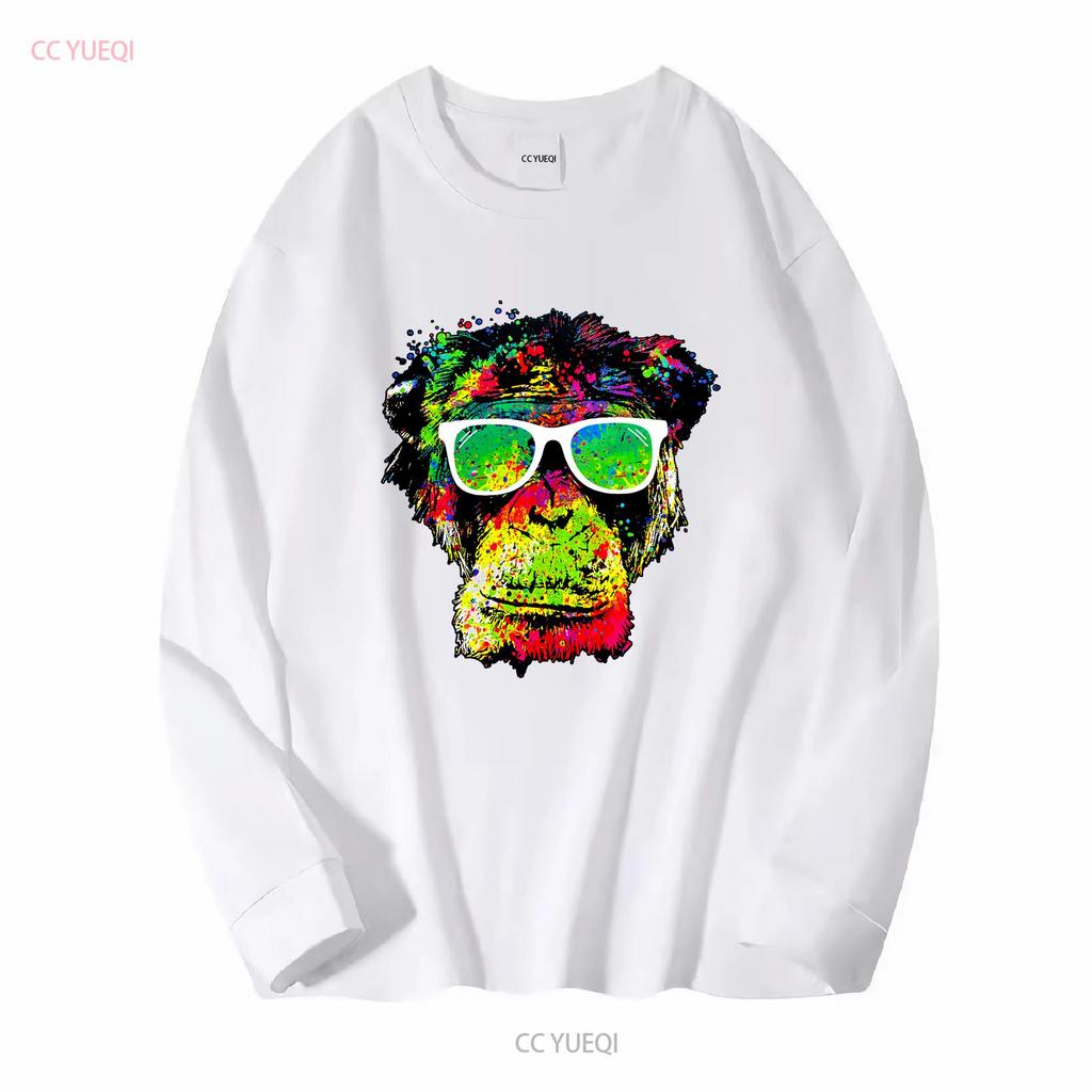 XtraFly Apparel Mens T Shirt Neon Monkey Chimp Gorilla Tie Dye Ape Crewneck vintage Washed Unisex Soft designer clothes Casual
