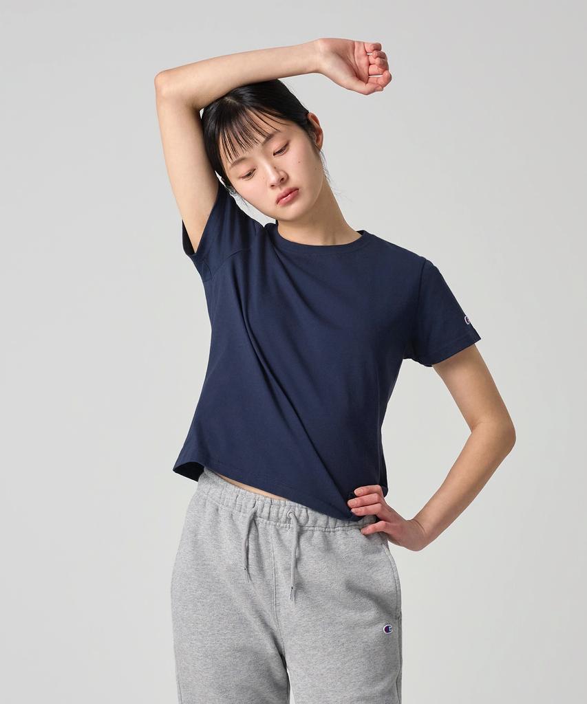 Champion Women'S C-Logo Slim Fit T-Shirt Navy