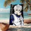 Custom Name Ultra-Soft Beach Towel with Nagi Seishiro BlueLock Theme,Ideal for Pool - Camping, Diving - Perfect Travel Essential, Vibrant Beach Towel.