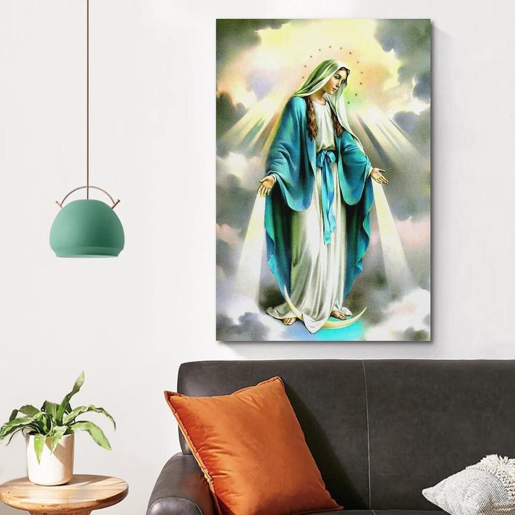 Vintage Poster Virgin Mary Oil Painting Religious Art Canvas Painting Poster Poster Decorative Painting Canvas Wall Posters And Art Picture Print