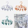 High-quality Plastic Round Shape Clothes Hanger With 20 Clips In Misty Blue