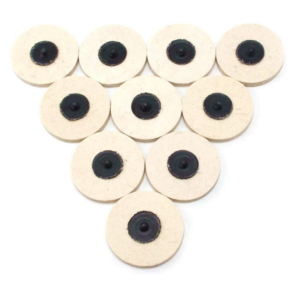 Finisare Utilizare cu sau fără pastă de lustruit Pachet de 10 tampoane de lustruit din lână de 3 inch Burghiu Polizor matrică Disc de șlefuire cu blocare rulou