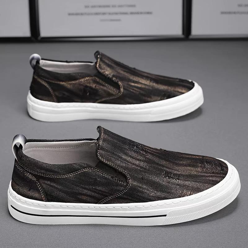 Fashion Men's Casual Canvas Shoes Summer Slip On Loafers For Men Flats Breathable Driving Shoes Male Cloth Walking Sneakers Shoes